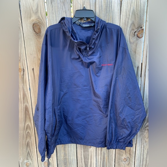Vintage 90s Polo Golf by Ralph Lauren hooded windbreaker Size XL - Picture 1 of 7